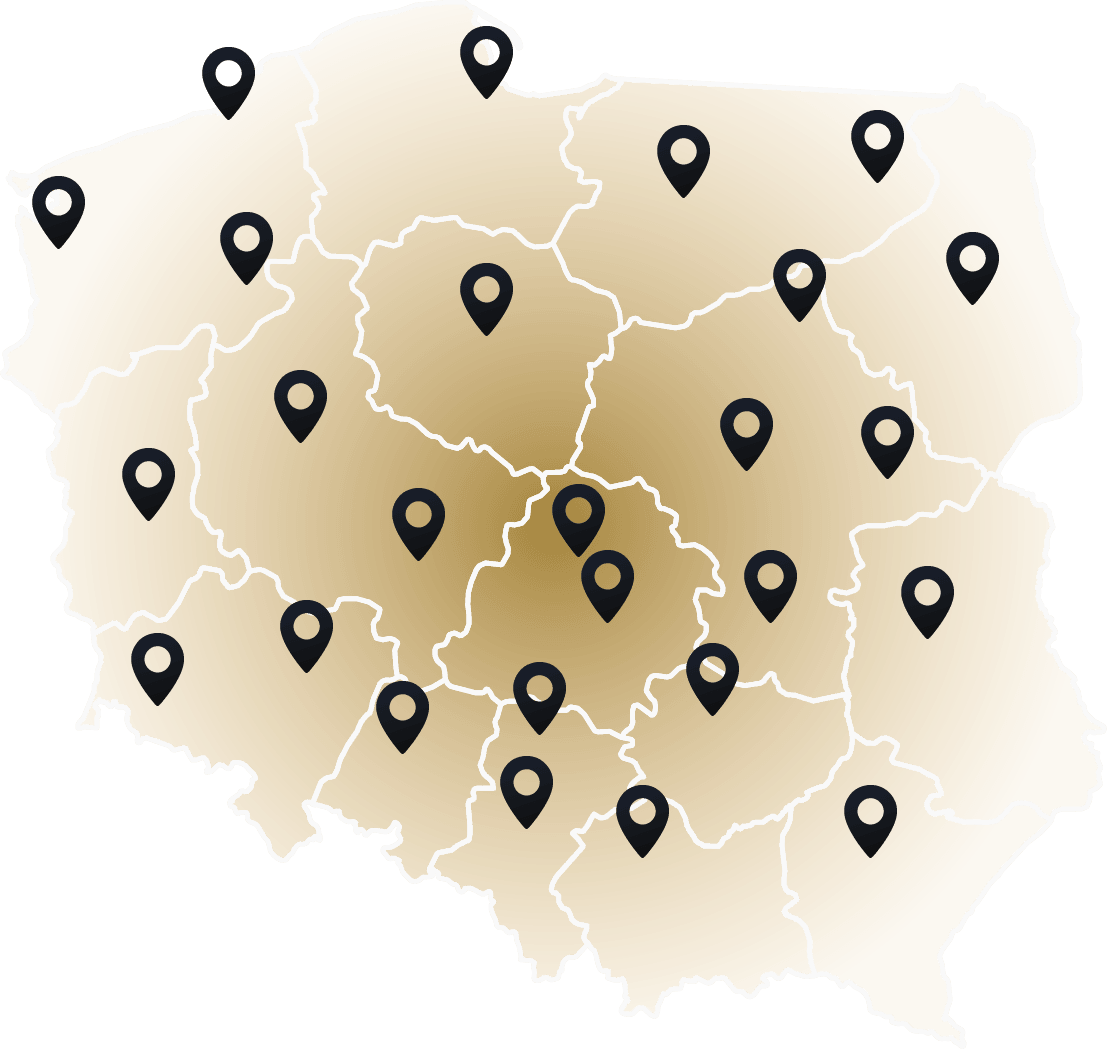 Mapa działania Zastepczak.pl - obsługa ciężarowych aut zastępczych w całej Polsce